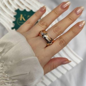 انگشتر نقره کارتیر سه حلقه ۱۲.۲۶ گرم عیار ۹۲۵ - گالری کاظمی
