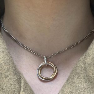 گردنبند کارتیر سه حلقه زنانه ۹.۵۳ گرم - گالری کاظمی